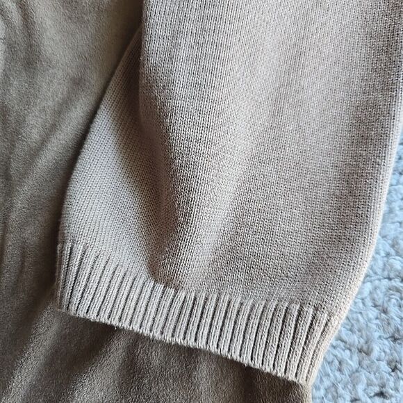 Chico’s Duster Jacket Size 4 Open Front Faux Suede Brown Open Blazer XXL 20/22 - Picture 3 of 8